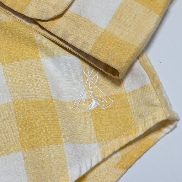 Pendleton Buffalo Plaid Gingham Button Down Shirt Yellow White Womens Large Top - Picture 5 of 5